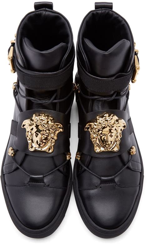 black versace shoes men|versace men's medusa sneakers.